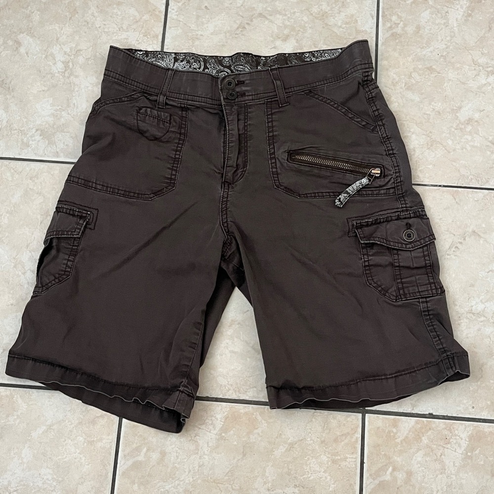 Lee Men Cargo Shorts Medium Brown Utility Workwear Carpenter Casual Y2K Grunge